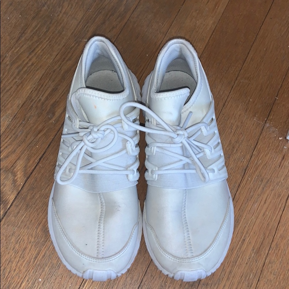 Adidas tubular white sneakers